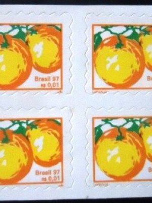 Quadra de selos postais do Brasil de 1998 Laranjas M QD