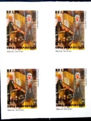 Quadra de selos postais do Brasil de 2004 Marcel Gontrau M QD