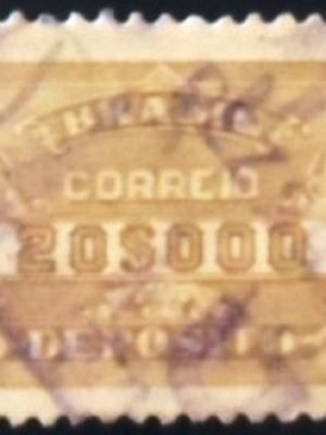Selo postal do Brasil de 1922 Depósito 20$ U