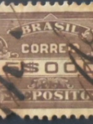 Selo postal do Brasil de 1920 Depósito 5$ U