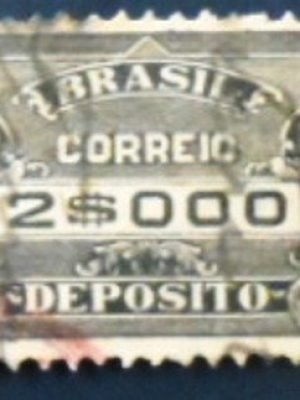 Selo postal do Brasil de 1920 Depósito 2$ U