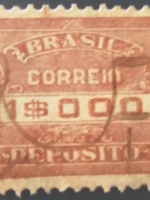 Selo postal do Brasil de 1920 Depósito 1$ U