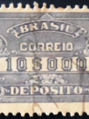 Selo postal do Brasil de 1920 Depósito 10$ U