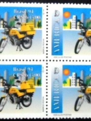 Quadra de selos postais do Brasil de 1994 Motocicleta M QD