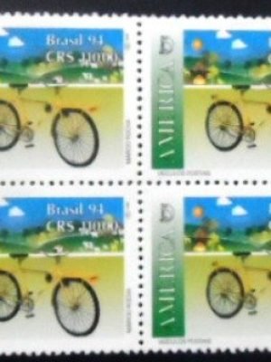 Quadra de selos postais do Brasil de 1994 Bicicleta M QD