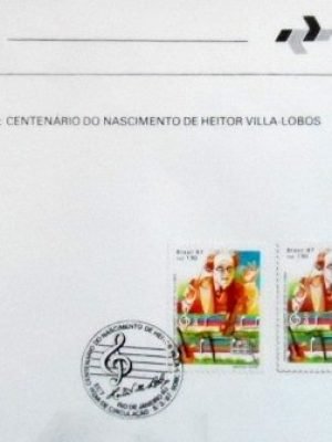 Edital nº 2 de 1987 Heitor Villa-Lobos Selado