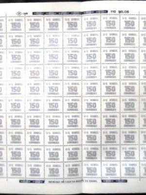 Folha de selos postais do Brasil de 1985 Tipo Cifra Cr$150 M Fl