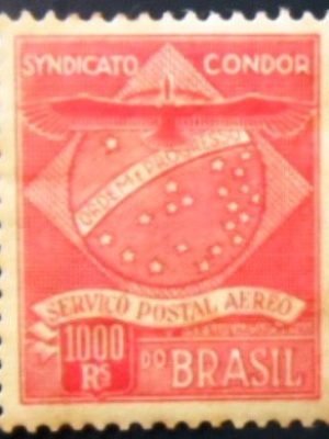 Selo postal do Brasil de 1927 Sindicato Condor K 3 M