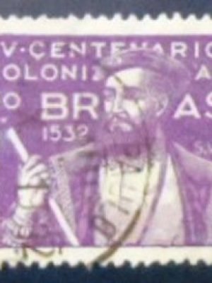 Imagem similar à do selo postal do Brasil de 1932 Martim Afonso de Souza U