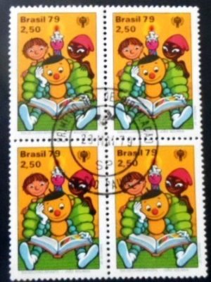 Quadra de selos postais do Brasil de 1979 João Bolinha M1D QD