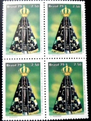 Quadra de selos postais do Brasil de 1979 N. S. Aparecida M QD