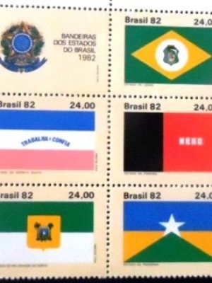 Se-tenant do Brasil de 1982 Bandeiras II M SET