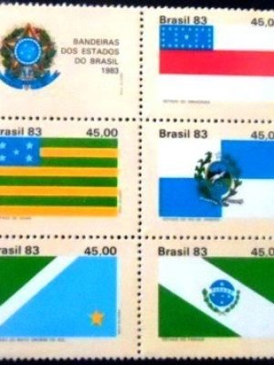 Se-tenant do Brasil de1983 Bandeiras III M set
