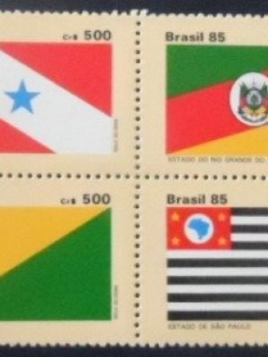 Se-tenant do Brasil de 1985 Bandeiras V M SET