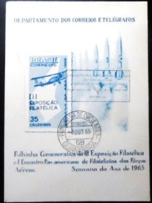 Folhinha Filatélica nº 22 de 1965 III Exposição Filatélica 28443