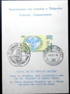 Folhinha Filatélica nº 29 de 1966 Nova Lei Serviço Militar 15740