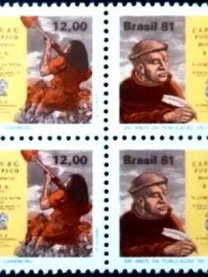 Quadra de selos postais do Brasil de 1981 Frei Santa Rita Durão M QD