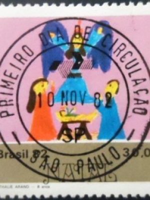 Selo postal do Brasil de 1982 Nascimento de Jesus NCC