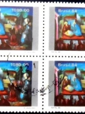 Quadra de selos postais do Brasil de 1984 1984 Di Cavalcanti U QD