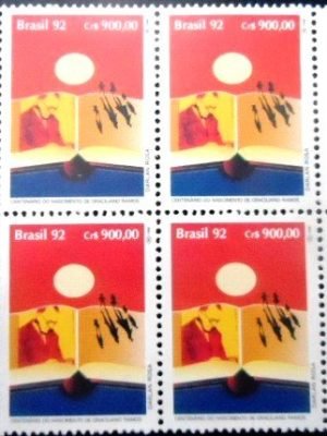 Quadra de selos postais do Brasil de 1992 Graciliano Ramos M QD