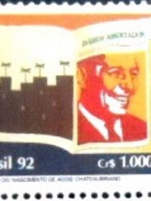 Selo postal do Brasil de 1992 Assis Chateaubriand M