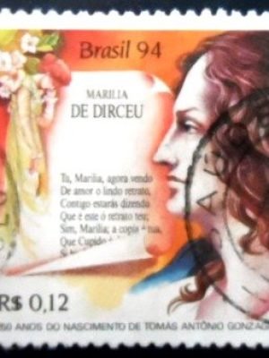 Selo postal do Brasil de 1994 Tomas Antonio Gonzaga U