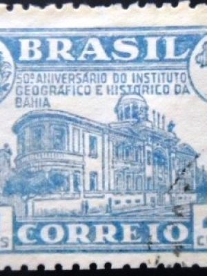 Selo postal do Brasil de 1945 Instituto Geográfico U variedade