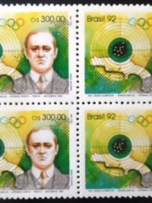 Quadra de selos postais do Brasil de 1992 Afrânio Costa M QD