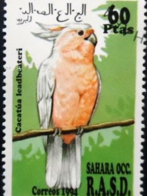 Selo postal do Saara Ocidental de 1994 Pink cockatoo MCC