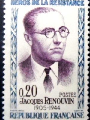 Selo postal da França de 1961 Jacques Renouvin M