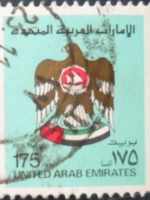 Selo postal dos Emirados Árabes Unidos de 1984 National Coat of Arms 175 U