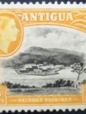 Selo postal de Antigua e Barbuda de 1953 Nelson's Dockyard 3 N