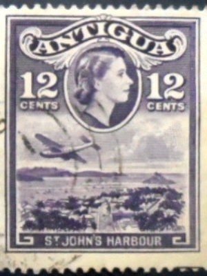 Selo postal de Antigua e Barbuda de 1953 St. John's Harbour 12 U