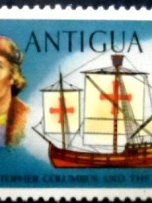 Selo postal de Antigua e Barbuda de 1970 Columbus and "Nina" M