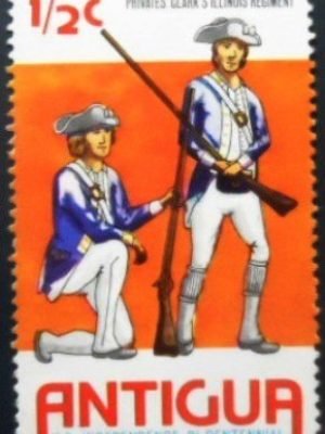 Selo postal de Antigua e Barbuda de 1976 Clark's Illinois Regiment N