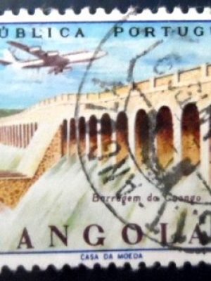 Selo postal da Angola de 1965 Cuango Dam U