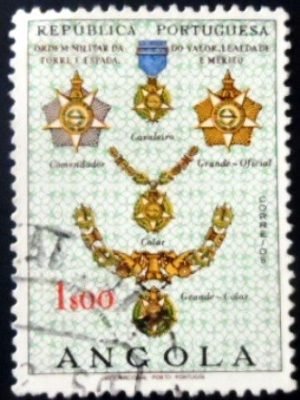 Selo postal da Angola de 1967 Military Order Of Tower and Sword U