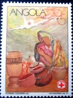 Selo postal da Angola de 1991 Angola Red Cross M