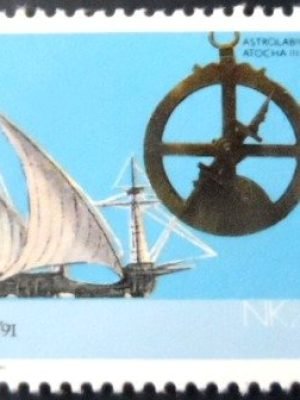 Selo postal da Angola de 1991 Nautical Instruments M