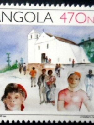 Selo postal da Angola de 1992 Evangelization 470 M