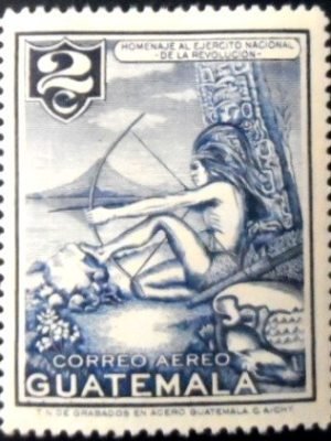 Selo postal da Guatemala de 1954 Indian 2 N
