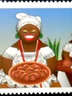 Selo postal do Brasil de 2024 Baianas do Acarajé M