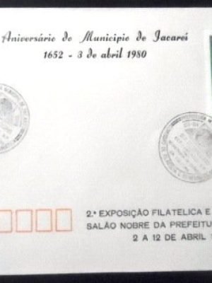 Envelope Comemorativo de 1980 Aniversário de Jacareí
