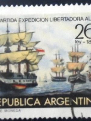 Selo postal da Argentina de 1970 Expedition to liberate Perù U