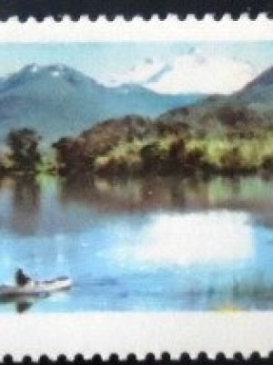 Selo postal da Argentina de 1977 Lake Fonck M