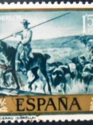 Selo postal da Espanha de 1964 Andalucía El Encierro U