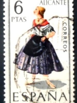 Selo postal da Espanha de 1967 Alicante U