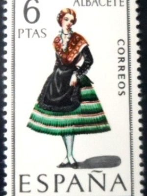 Selo postal da Espanha de 1967 Albacete M