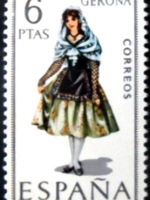 Selo postal da Espanha de 1968 Gerona M