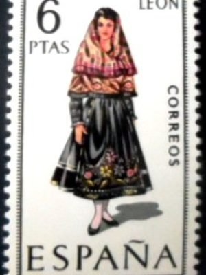 Selo postal da Espanha de 1969 Leon M